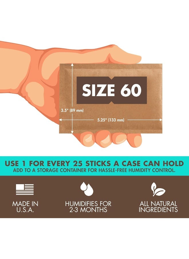 Boveda For Seasoning Two Way Humidity Control Packs  84% Rh To Season Wood Humidifier Boxes Size 60 Pack Of 12 Individually Wrapped Seasoning Packets - Image 2